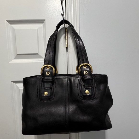 Coach vintage shoulder tote soho black leather shoulder bag F11844 - Picture 2 of 9